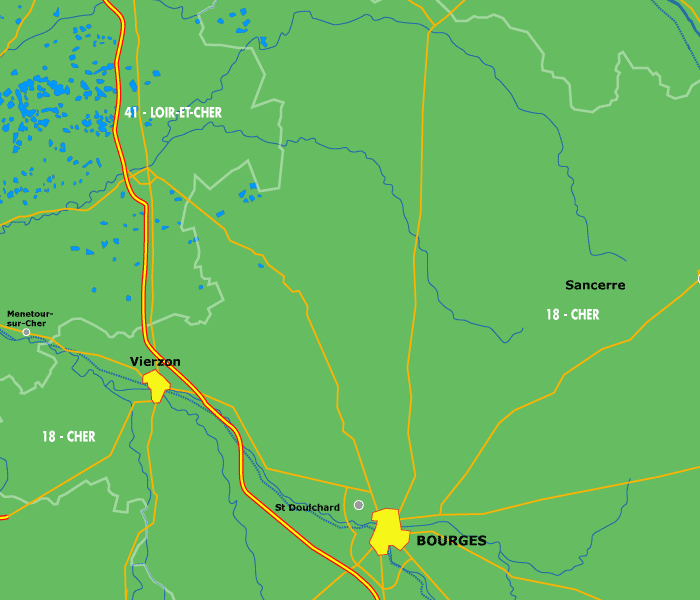 Bourges regions map