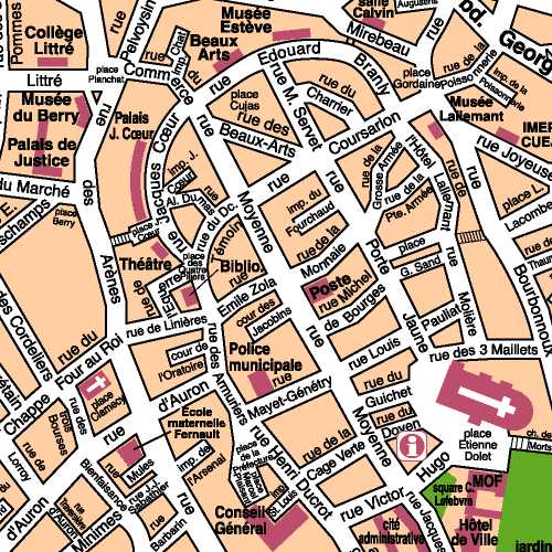 Bourges street map