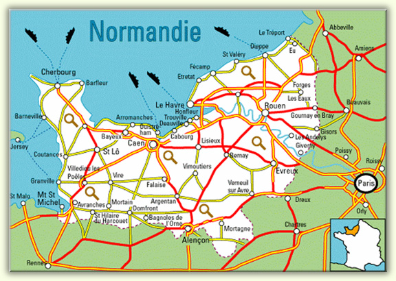 Caen province map
