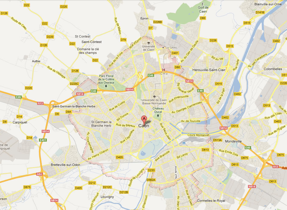 map of Caen