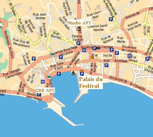 downtown map of Cannes