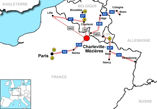 Charleville Mezieres airports map