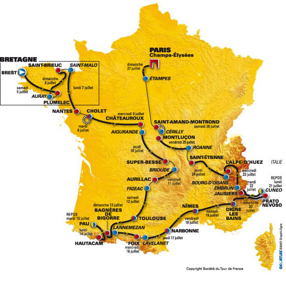 Cholet race route map