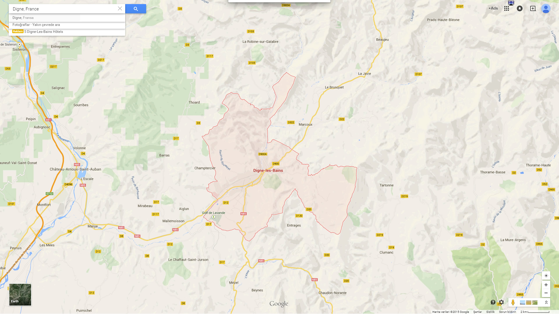 digne france province map