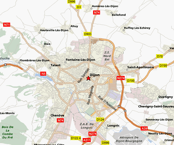 Dijon area map