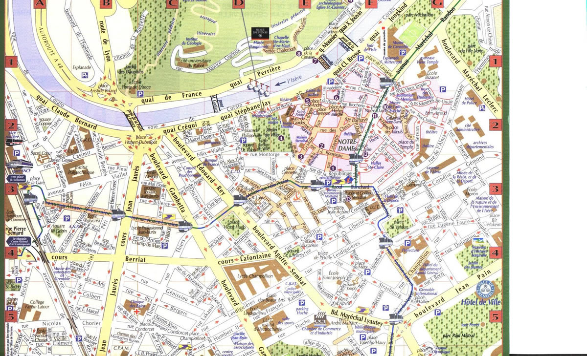 grenoble downtown map