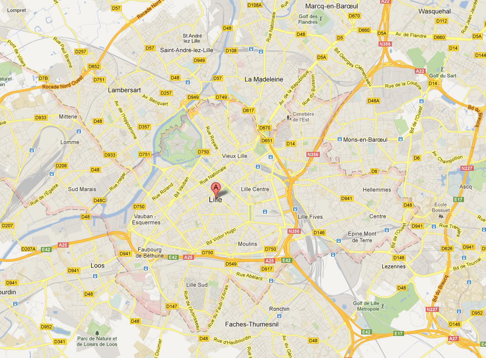 map of Lille