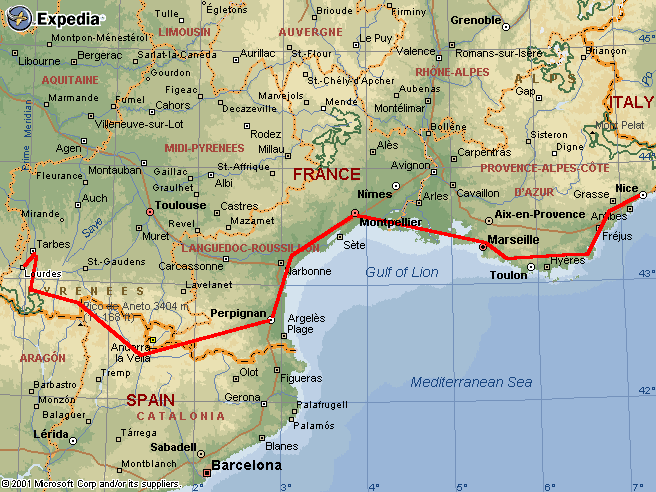 Montpellier regional map