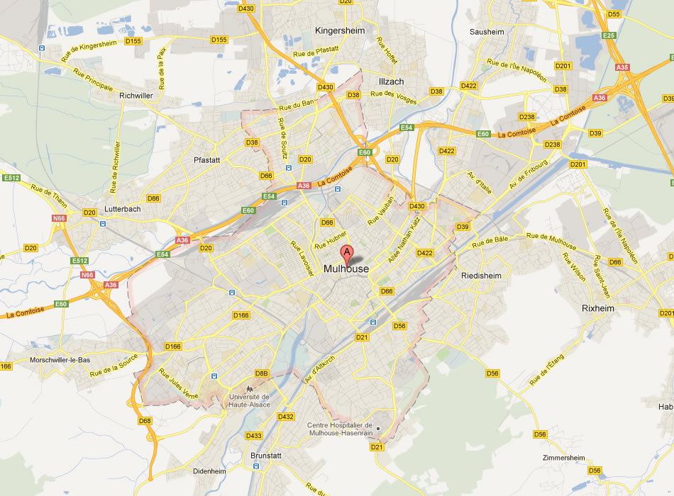 map of Mulhouse