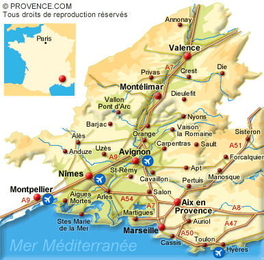Nimes regions map