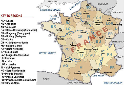 france regions map Orleans