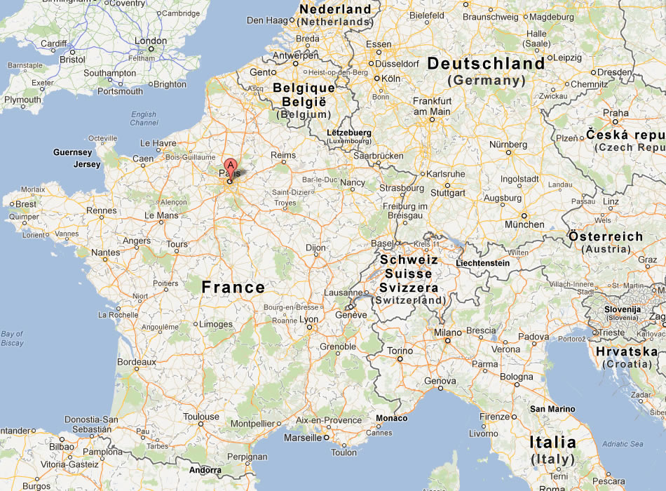 map of paris france