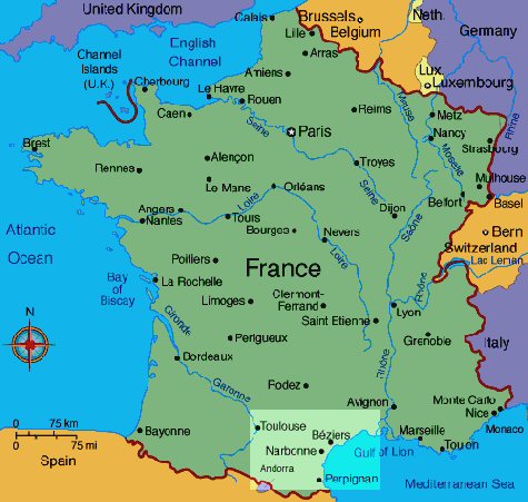 Perpignan map france