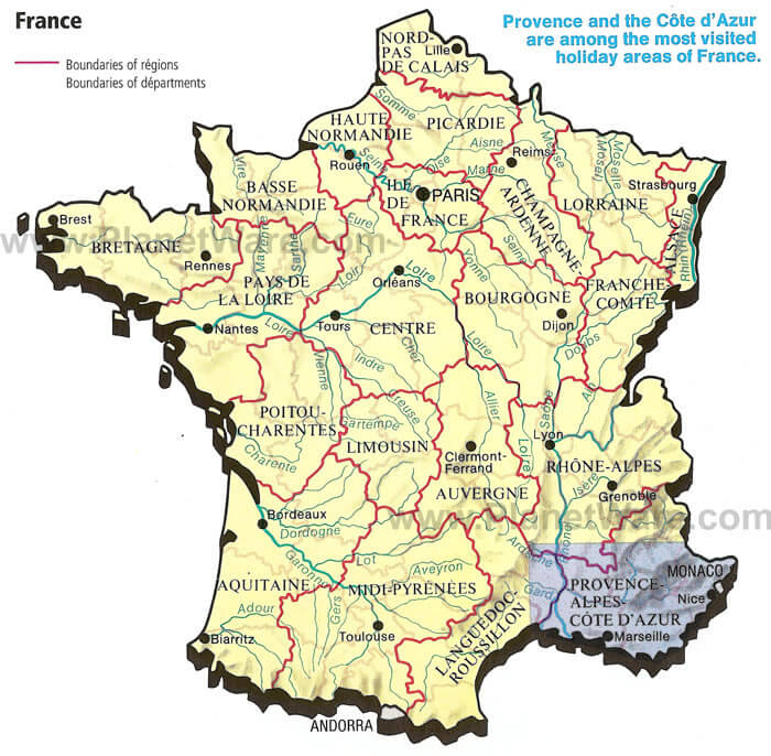 regions map of france