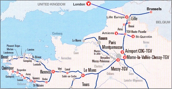 Rennes tgv map