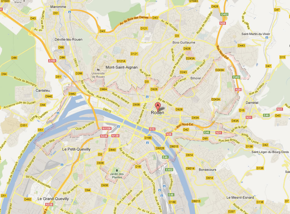 map of Rouen