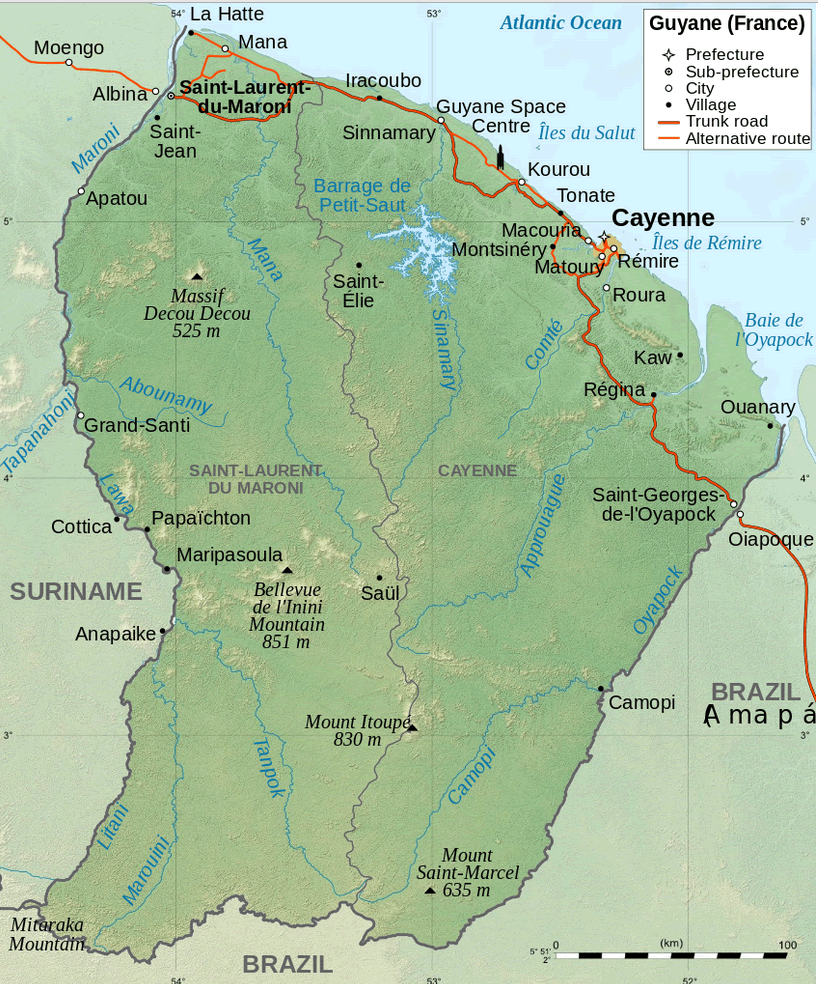france guyane map