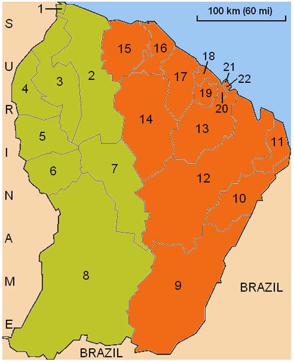 guyane administrative map