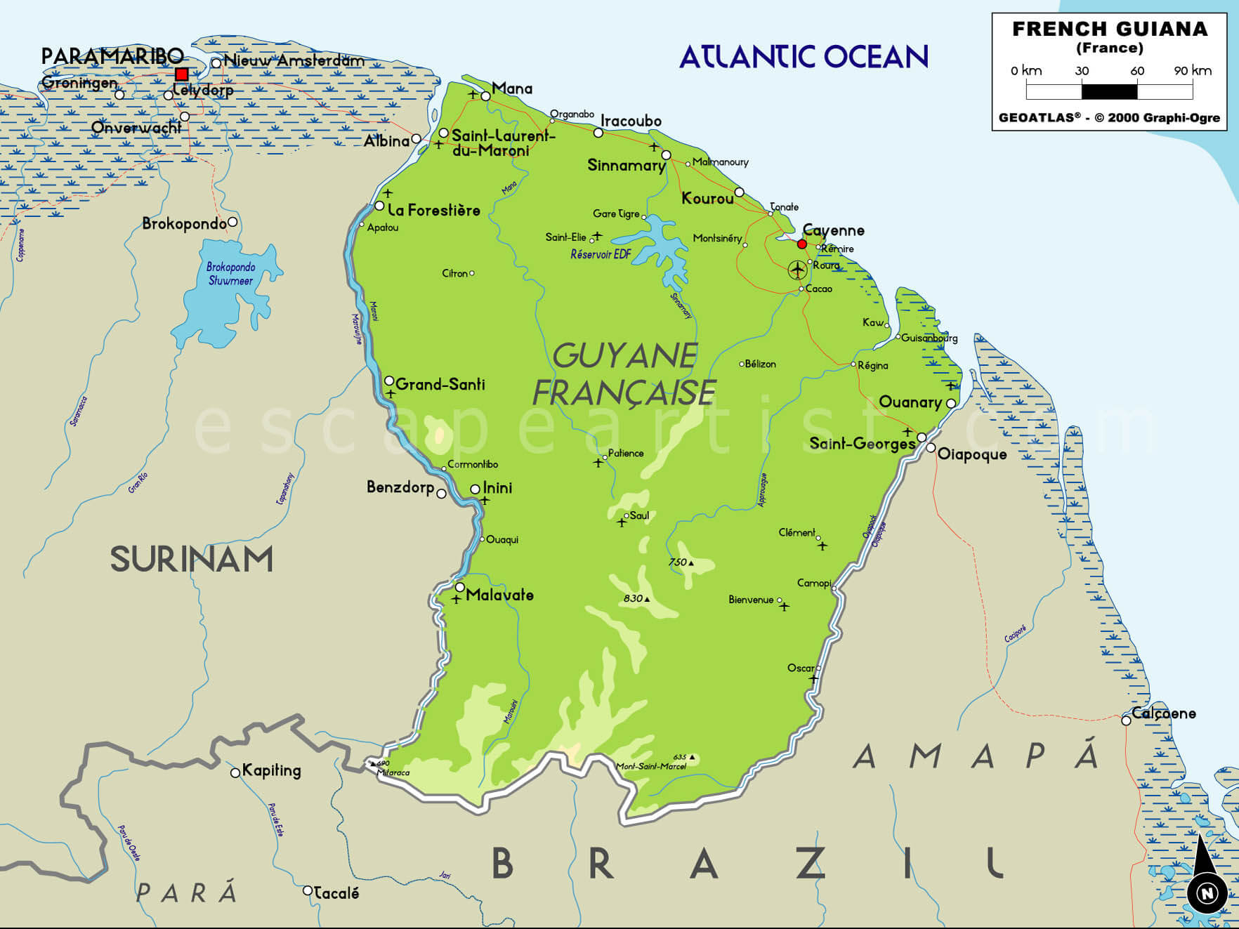 Map French Guiana