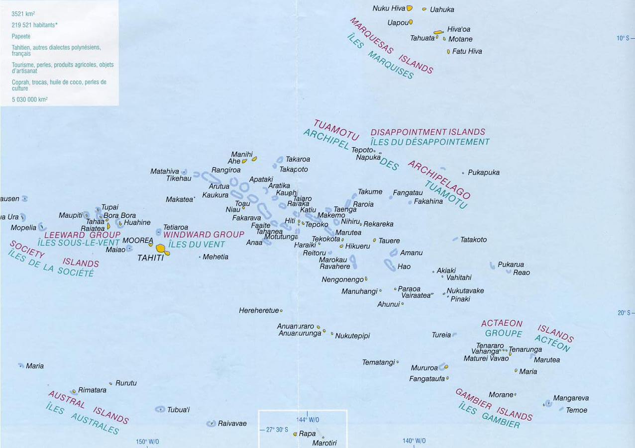 detailed map of french polynesia