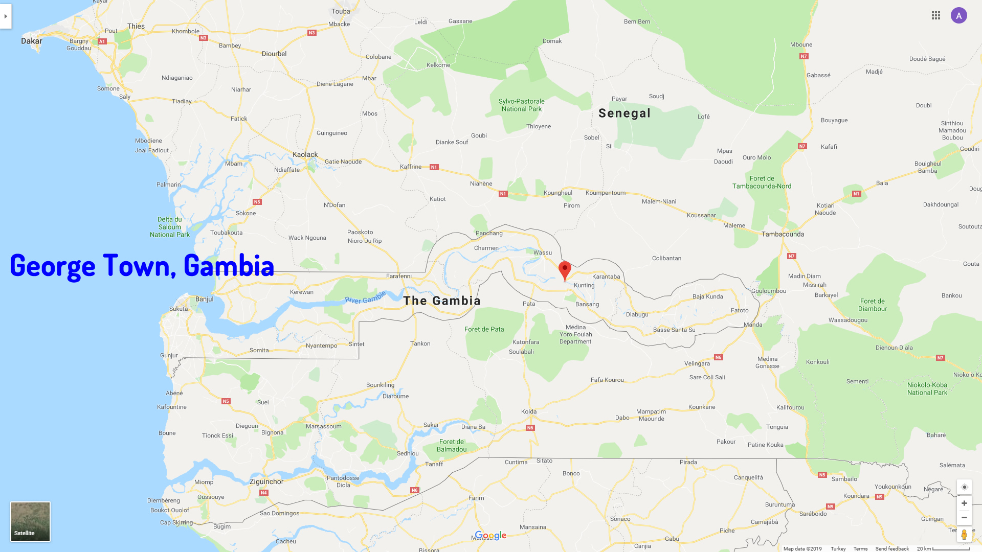 George Town map Gambia