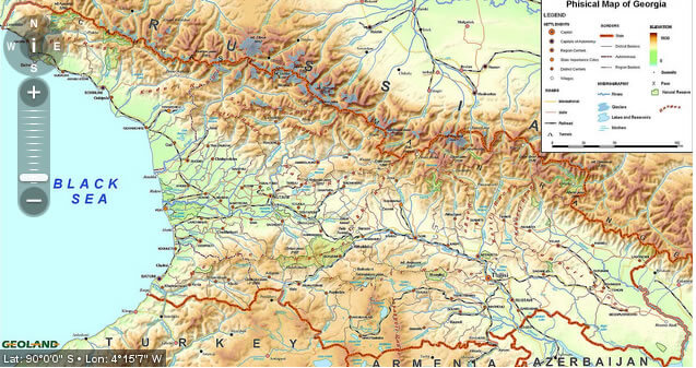 georgia physical map
