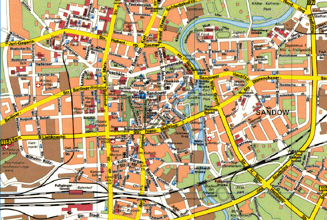 Cottbus tourist map