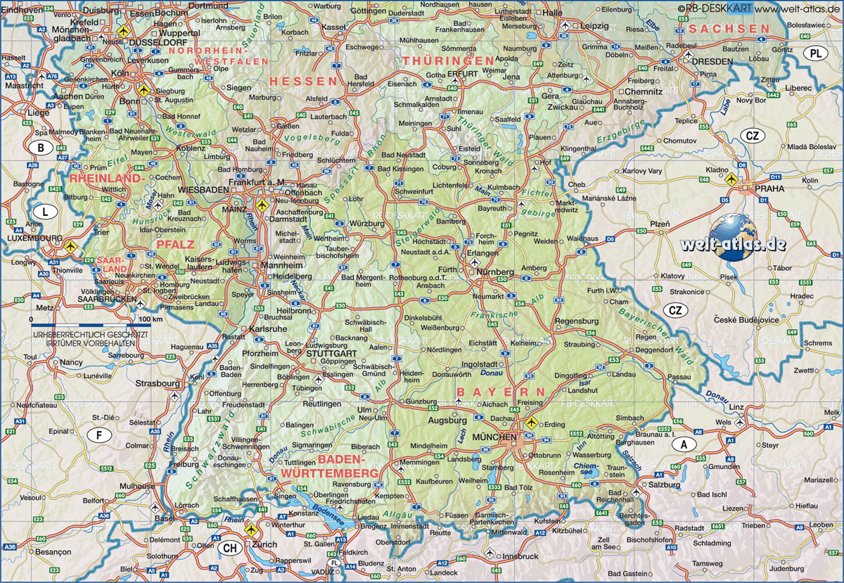 Gera regions map