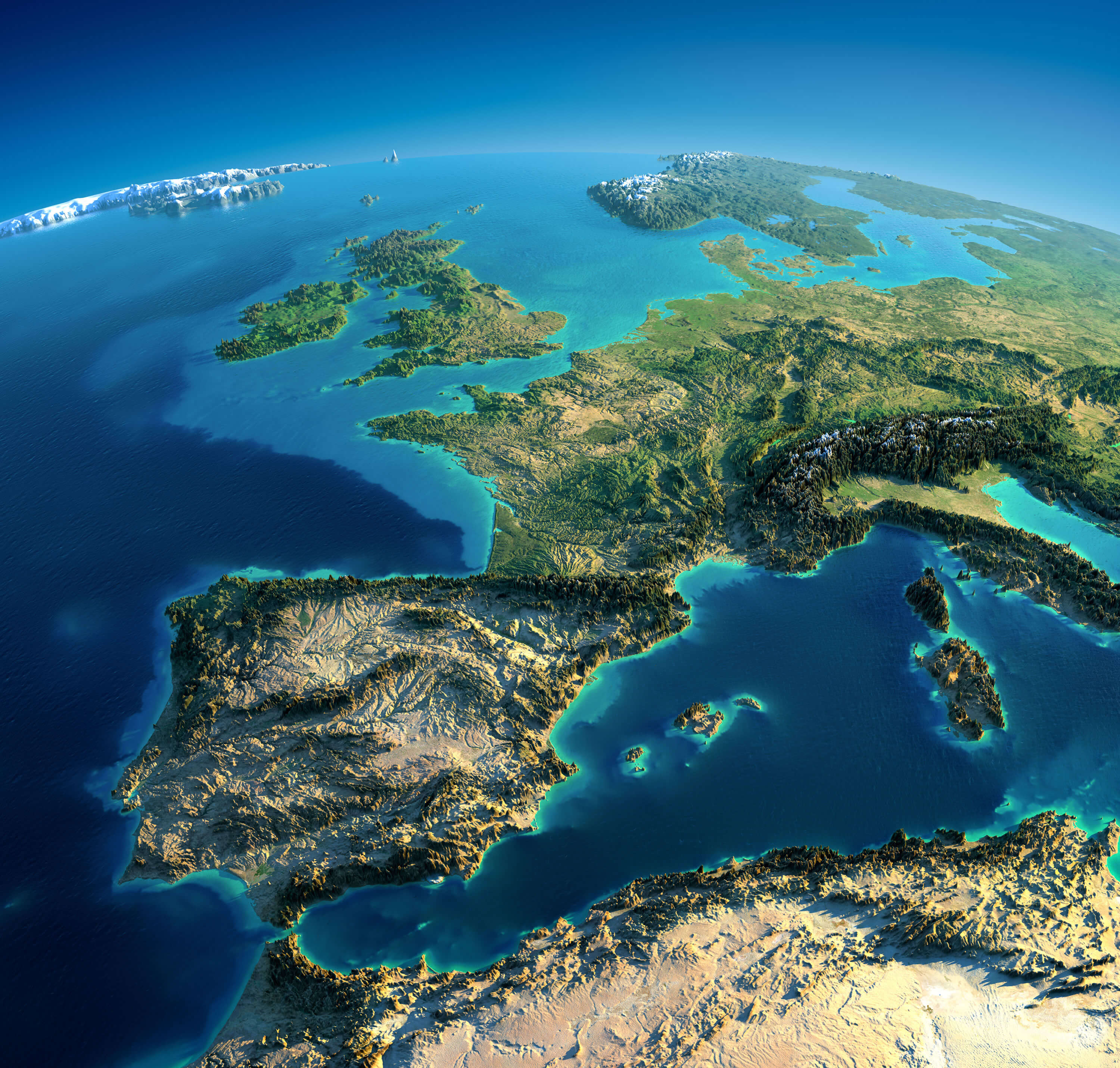 Germany & Europe Satellite Map