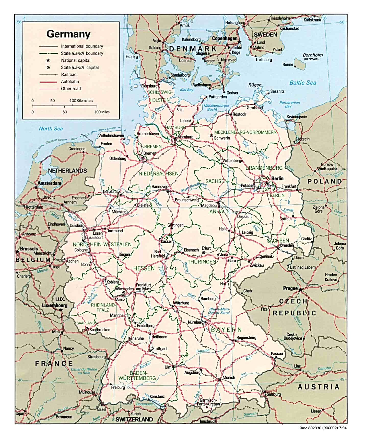 Germany Boundary Political Map