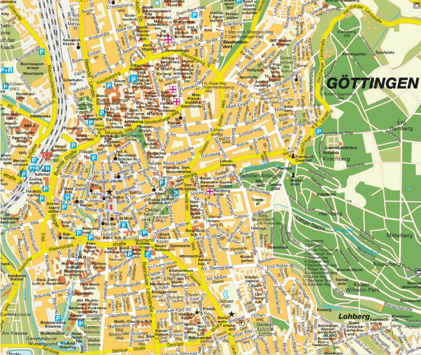 Gottingen city center map