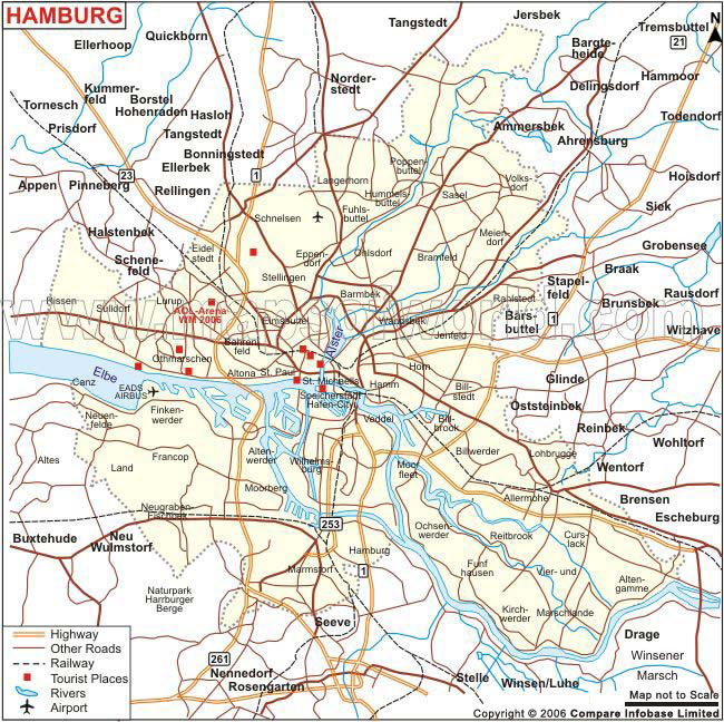 Hamburg area map
