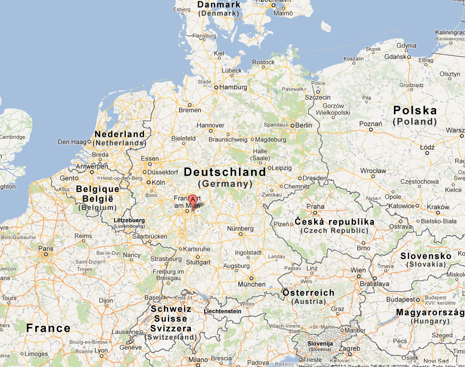 map of Hanau germany