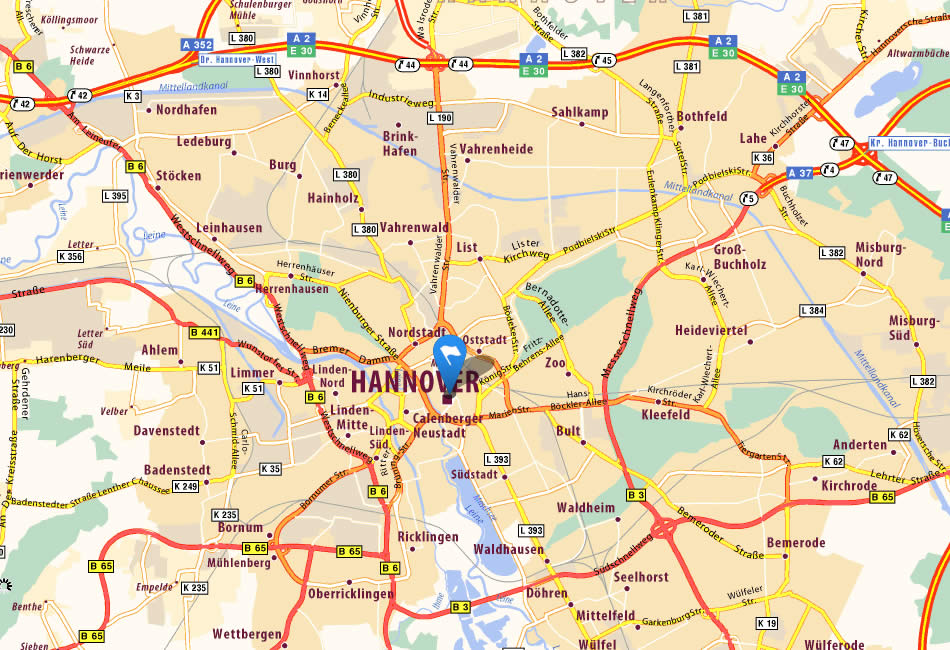 map of Hannover
