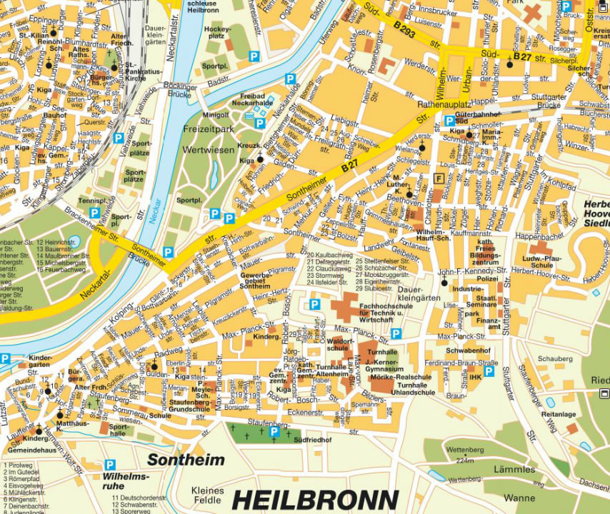 Heilbronn city center map