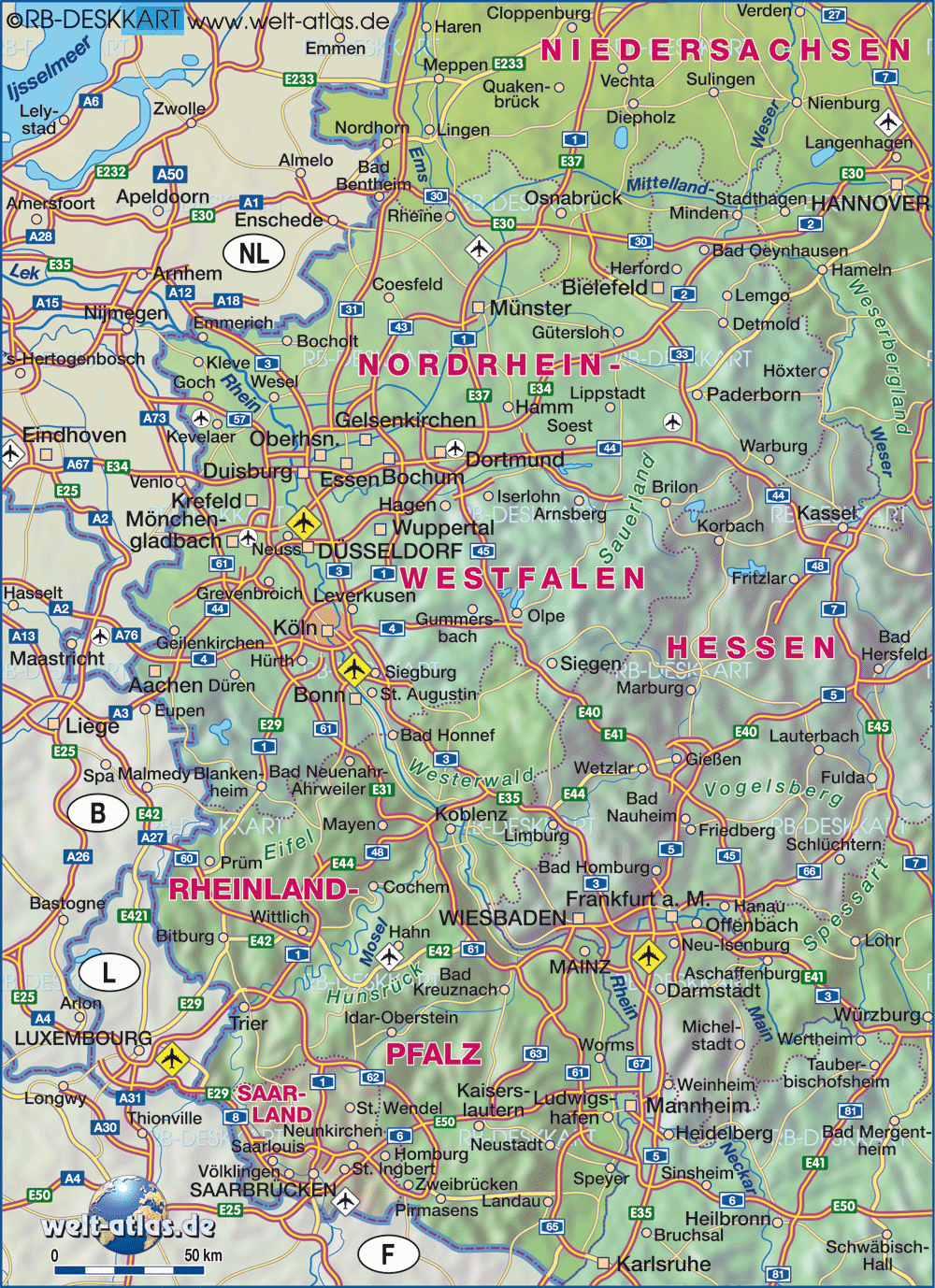Leverkusen north westfallen map