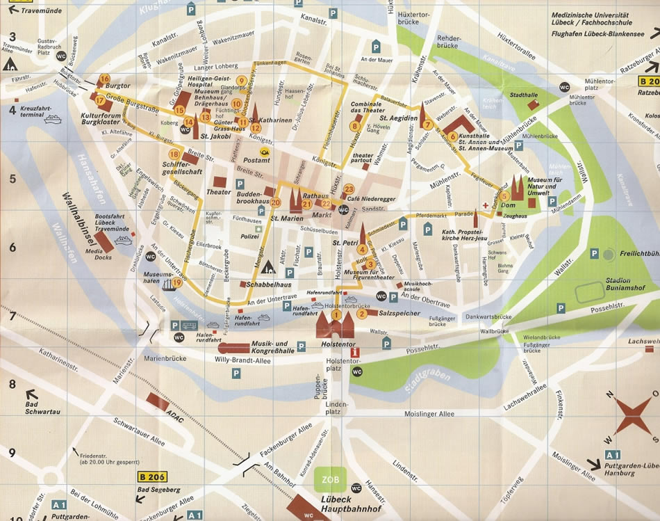 Lubeck Downtown map