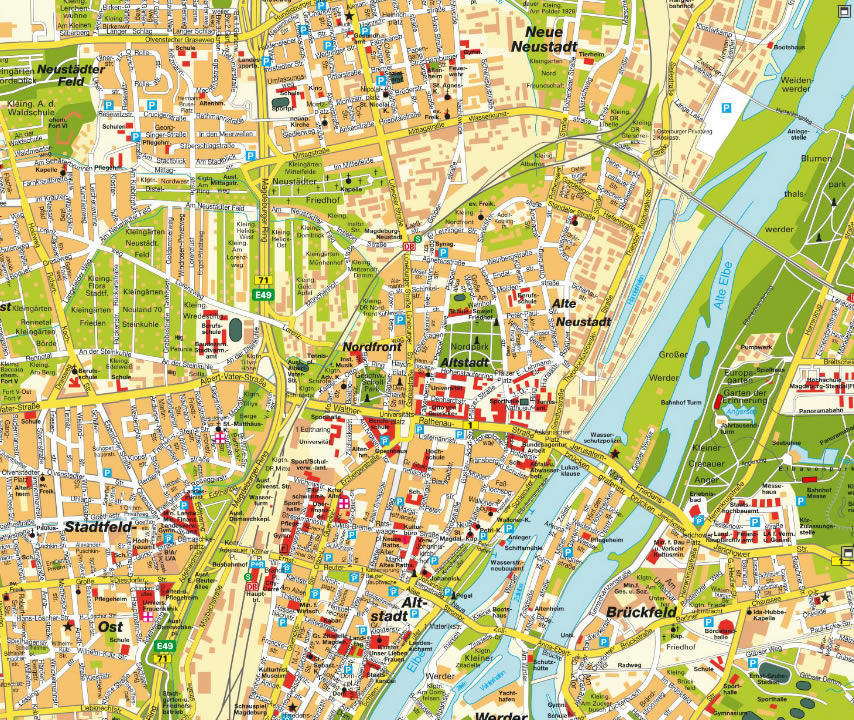 Magdeburg city center map