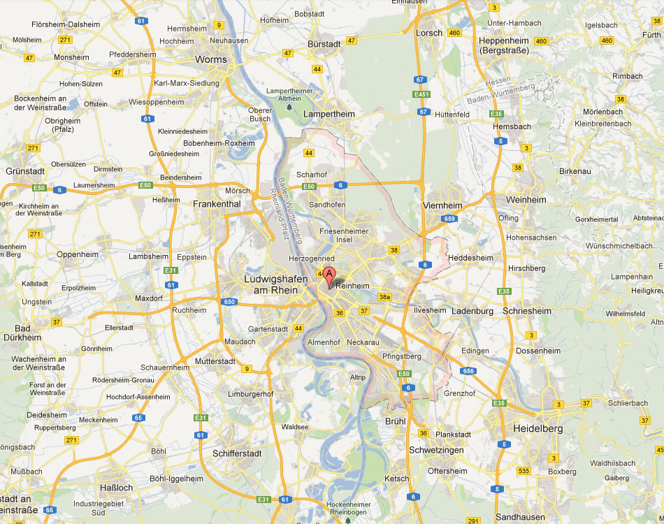 map of Mannheim