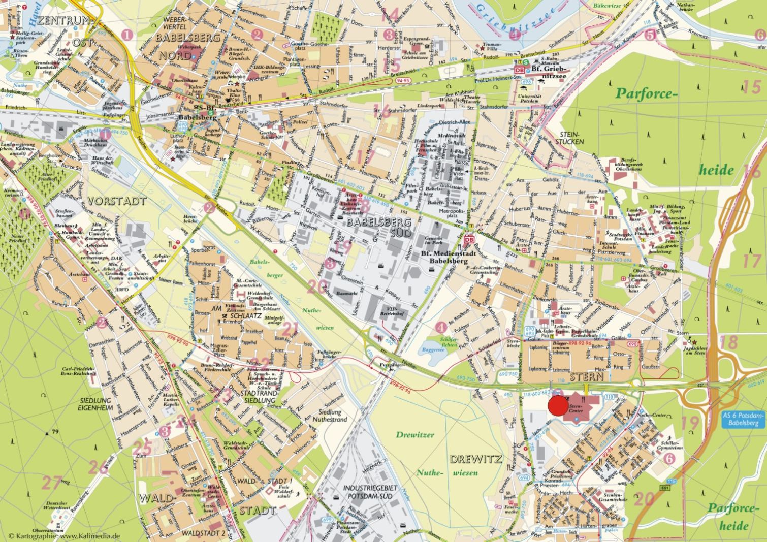 Potsdam center map