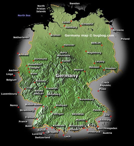 Satellite Map of Germany