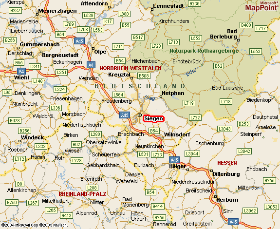 siegen route map