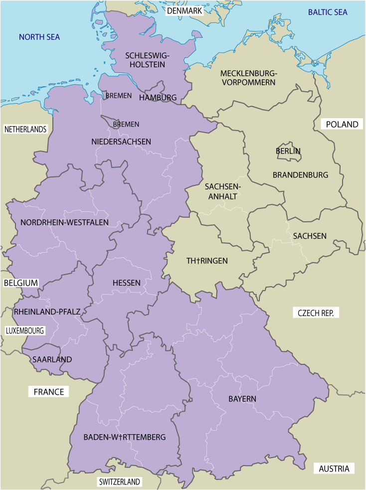 States Map of Germany