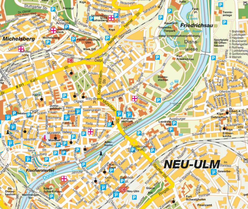 ulm city center map