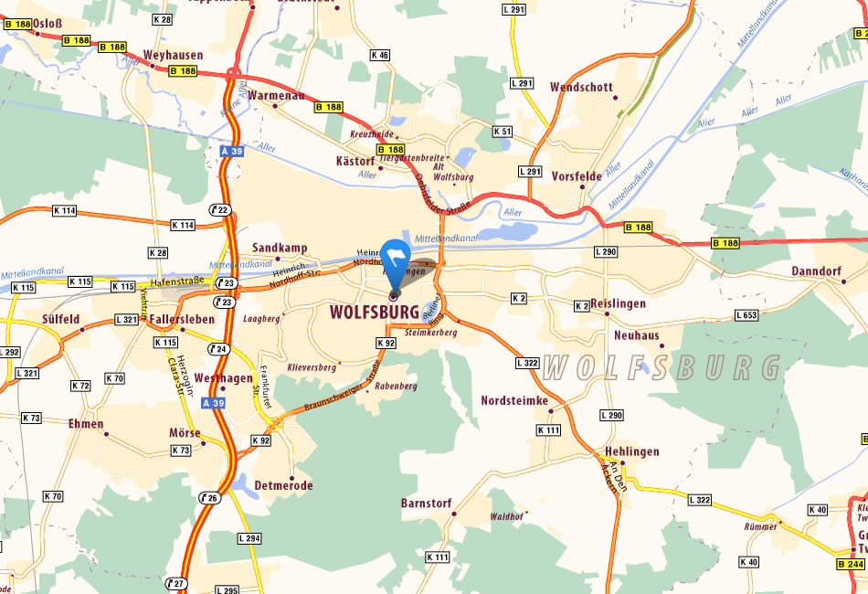 map of wolfsburg