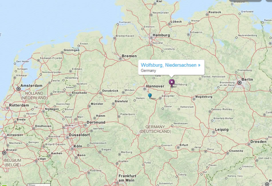 map of germany Wolfsburg