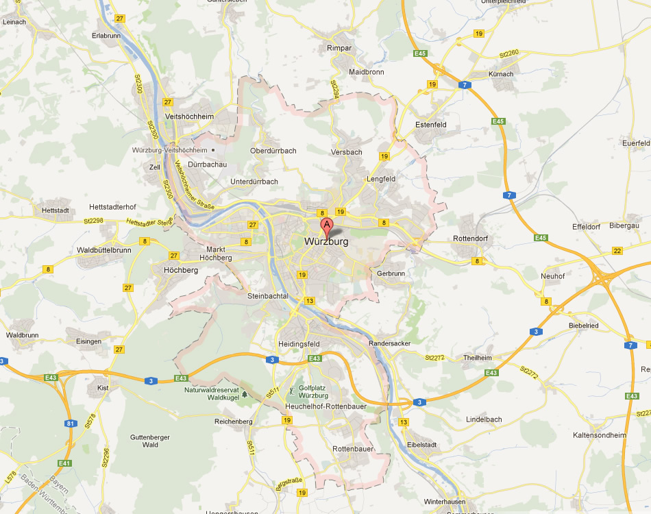 map of Wurzburg