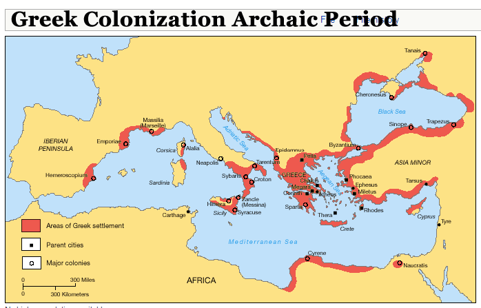 Greek Colonization Archaic Period Map
