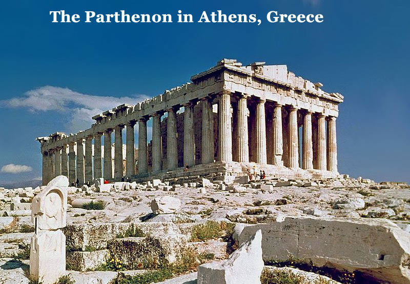 Parthenon in Athens Greece Map