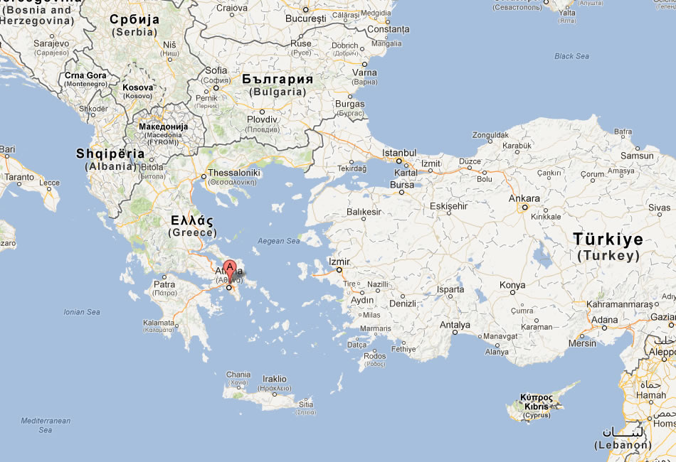 map of Akharnai greece
